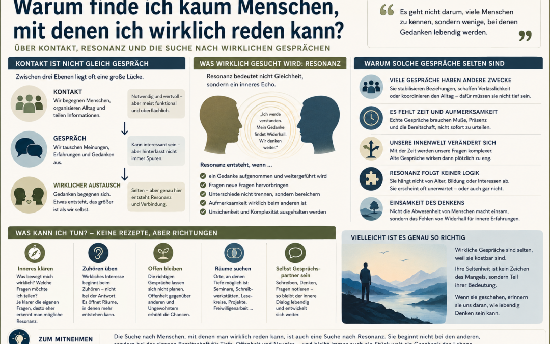 Warum finde ich kaum Menschen, mit denen ich wirklich reden kann?